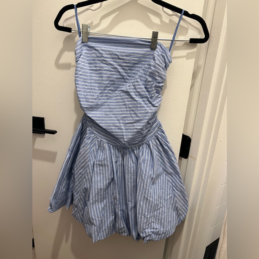 Stradivarius Blue and White Striped Dress